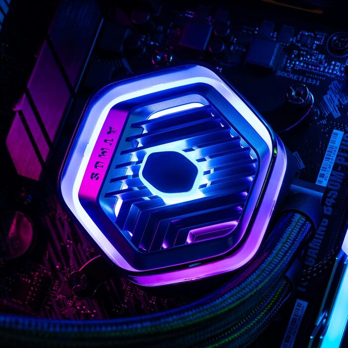 Cooler Master MasterLiquid 360 Stealth: Система водяного охолодження CPU (300W), подвійна помпа, вентилятори Mobius 120, LGA1851/1700/AM5/AM4, підтримка Atmos/Atmos 360