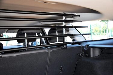 Перегородка для автомобіля Dobar® 62200 Walky Barrier - захист для собак, багажник, нержавіюча сталь, 28-36 x 82-141 см, чорний