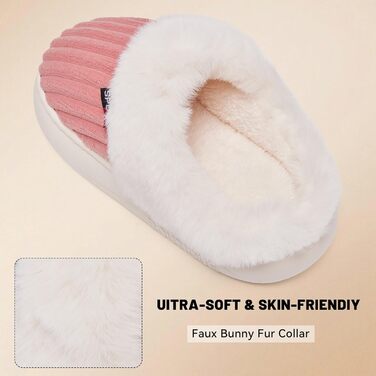 Тапочки зимові для дому Guyarns з м'якої плюшевої підкладки, чоловічі/жіночі, з піною Memory Foam, кордової тканини, антиковзаюча підошва, комфортні, теплі, зелені (38/39 EU, Рожевий)