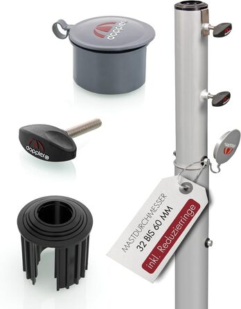 Doppler Universal Ground Sleeve 72cm - Aluminum Ground Anchor for Umbrellas with Diameters of 3.2-6.0cm - Umbrella Stand for Pouring into Concrete - Ground Anchor with Removable Extension Tube