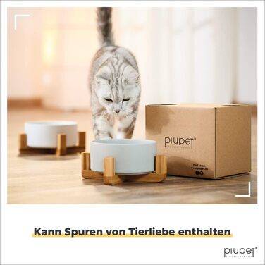 Набір з двох мисок для собак та котів PiuPet® 850 мл (білий + сірий) | Керамічні миски для корму | Миски для собак та котів | Набір з двох мисок