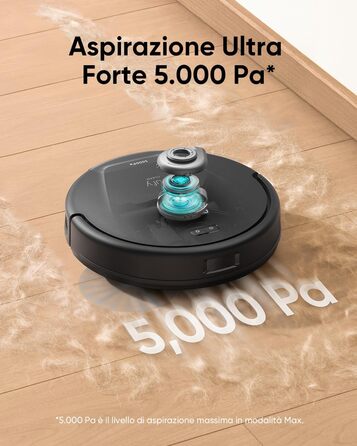 Робот-пилосос Eufy L60 Hybrid з функцією миття, потужність 5000Pa, лазерна навігація iPath, для ретельного прибирання, ідеальний для волосся та твердих підлог (відновлений)