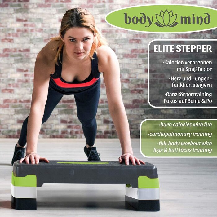 Аеробний степ-платформа Body & Mind® з антиковзаючим килимком і тренувальним E-Book