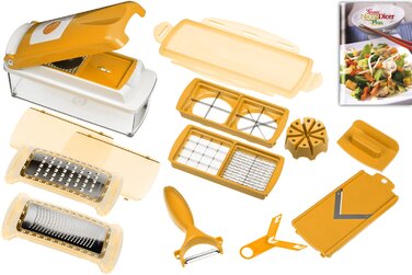 Nicer Dicer Plus Genius 33976 - Набір для нарізки овочів та фруктів, 14 частин, помаранчевий