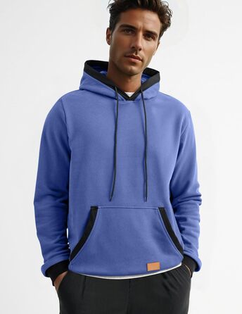 Світшот з капюшоном JMIERR для чоловіків, теплий, з кишенею, бавовна, колір зелений (L, блакитний)