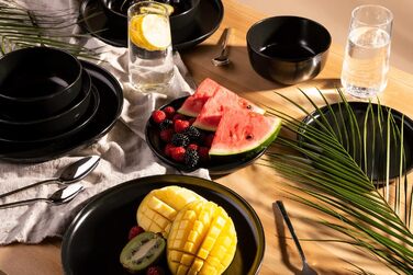 Набір посуду Konsimo VICTO: 24 елементи, сірий. Сервіз для 6 осіб з 18 тарілок з кераміки. Набір посуду для сім'ї.