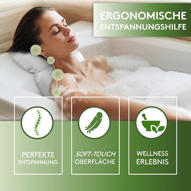 SilverRack Bathtub Pillow MEDIUM-SOFT [White 4D] - Neck Pillow for Bathtub with Suction Cups as Bathtub Accessory - Pillow for Bathtub - Bath Pillow with Ergonomic Fit (White Pu)