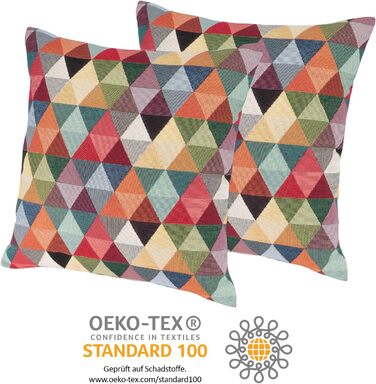 Selfitex 2-Piece Set 40x40 Colorful Throw Pillows including Cushion Inserts, Luxury Throw Pillows, Colorful Couch Pillow Set, High-Quality Couch Pillow Cover with Zipper, Colorful Pillow Decoration (Triangle)
