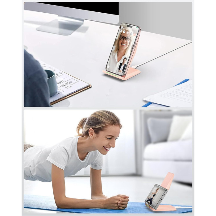 Бездротовий зарядний пристрій NANAMI Qi з адаптером USB-C 20W PD, сумісний з iPhone 17/16/15/14/13/12 Pro Max XR 8 та Samsung Galaxy S25/S24/S23/S22 (рожевий)