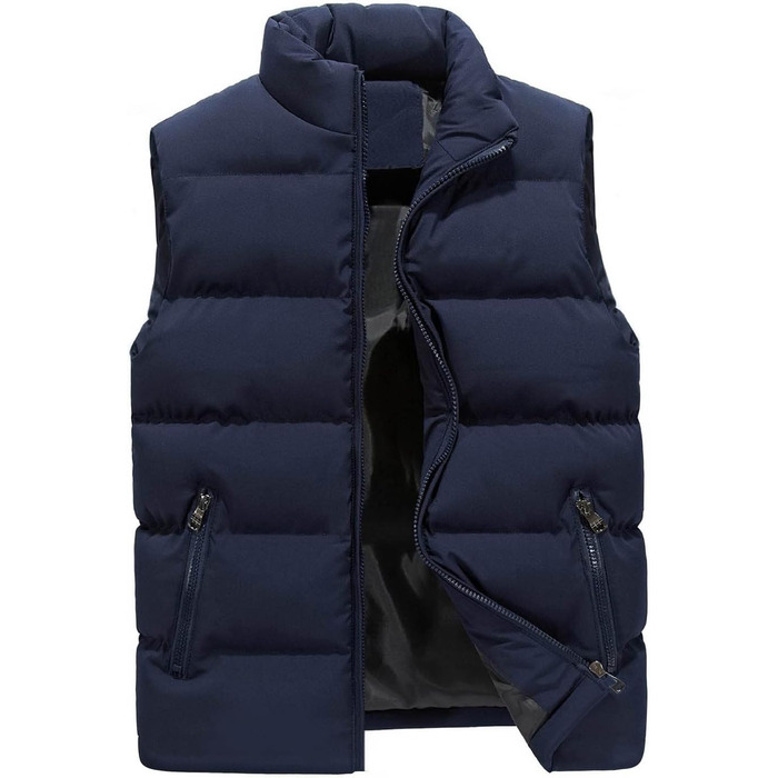 Чоловіча тепла жилетка Steppweste з начосом, спортивна жилетка з кишенями, без рукавів, повсякденна жилетка, тепла зимова жилетка для риболовлі (4XL, Синій)