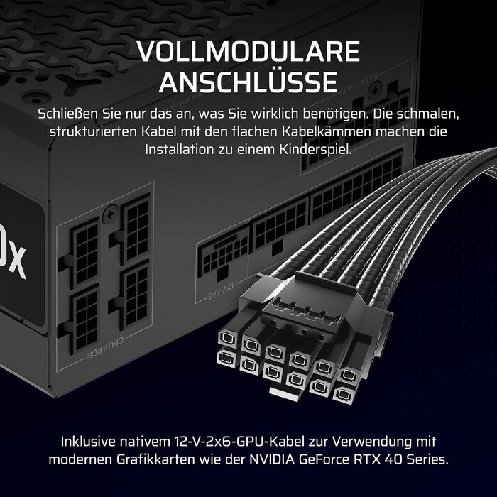 Блок живлення Corsair RM850x (2024) 850W ATX 3.1 PCIe 5.1, повністю модульний, низький рівень шуму, чорний