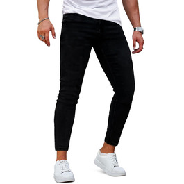 Чоловічі джинси GINGTTO Slim Stretch Skinny чорні 34W/32L