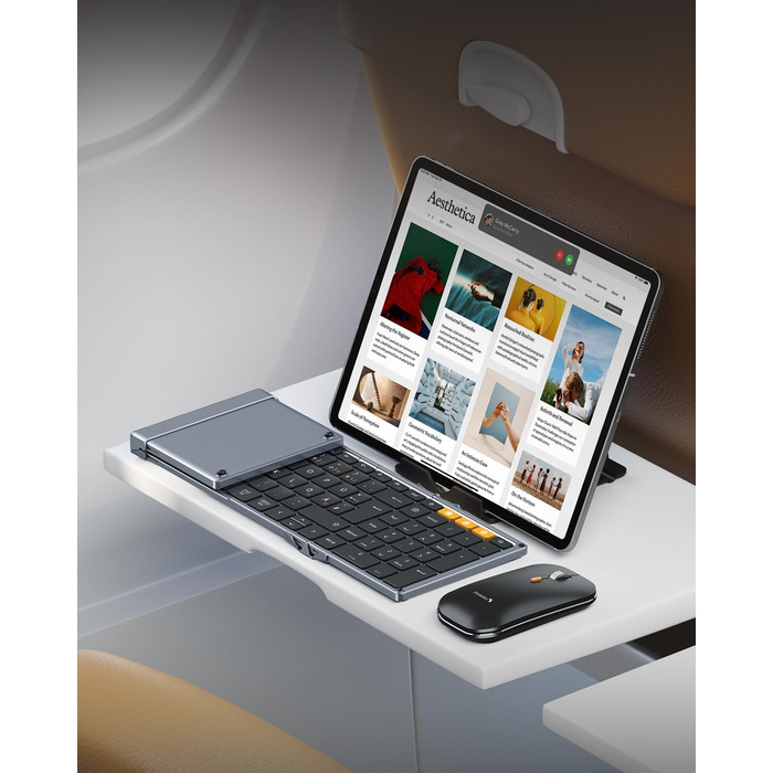 Бездротова клавіатура та миша ProtoArc XKM01, Bluetooth, QWERTZ, для iPad, Tablet, iPhone, Laptop, сірий колір