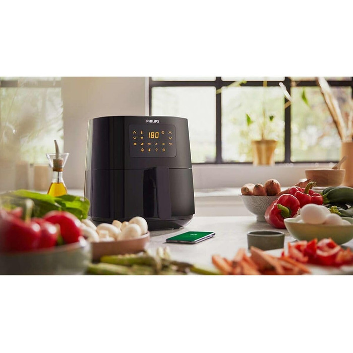 Philips HD9255/60 Airfryer Deep Fryer, Remote Connection, 0.8 kg, 4.1 L Capacity 4.1LT/L/WIFI/GREY/4 PEOPLE