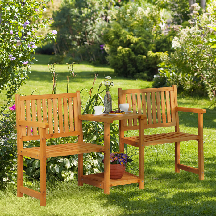 Relaxdays Garden Bench with Table