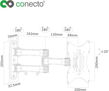 Кріплення для телевізора Conecto SA-CC50254-V2: 23-42