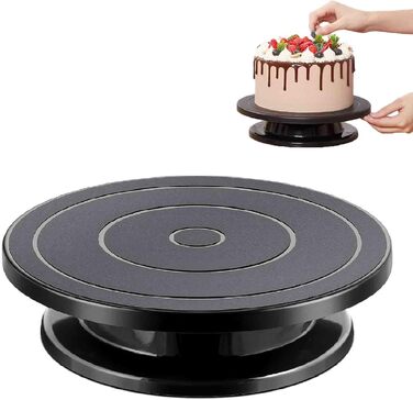 Обертова платформа для тортів Yeemeen 27см, професійний торт-дрот, чорний, антиковзаюча, для випікання тортів, для кухні