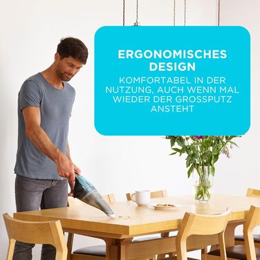Акумуляторний пилосос ручний BLACK+DECKER Dustbuster NVC220WBC Chrome Et Bleu 7.2V (1.5Ah), безмішковий, з насадкою для щілин та зарядним пристроєм