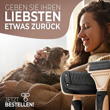 Pretty Paw® Profi Набір для догляду за котами: щітка та аксесуари для грумінгу | Безпечна та гігієнічна | Підходить для короткої та довгої шерсті