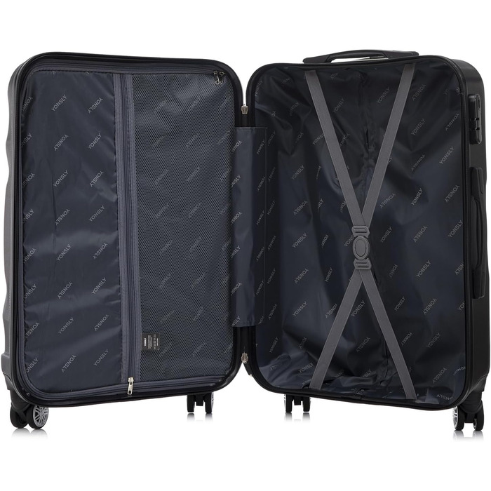 Набір валіз-ролерів (3 шт): M, L, XL, білий слонова кістка. Набір валіз з жорстким корпусом, коліщатками 360°, кодовим замком, зручною ручкою.