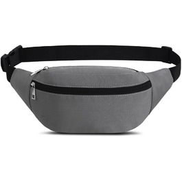 Спортивна поясна сумка на пояс, водонепроникна, сіра. Для чоловіків та жінок. Підходить для прогулянок з собакою, бігу, тренувань, подорожей та активного відпочинку. З міцного нейлону.