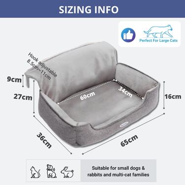 Килимок для котів на батарею Happi N Pets, сірий, 65x36x27 см, регульований кріплення