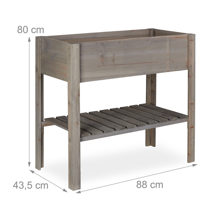 Relaxdays Підняте ліжко Wood Grey
