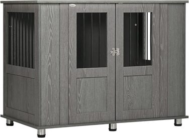 Клітка для собак PawHut - переноска для собак, хатня собача будка з замком, сірим кольором, 85 x 55 x 87 см (114 x 60 x 82 см)