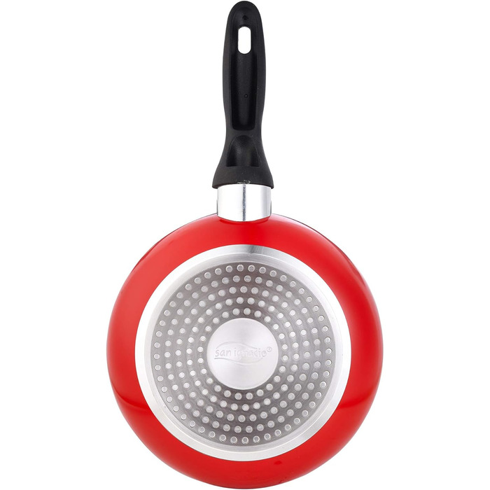 Набір сковорідок San Ignacio 3 шт. 16/20/24 см, червоний, універсальна кришка, пресоване алюміній, для індукційних плит