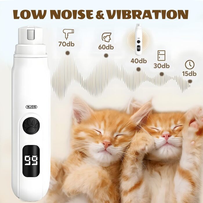 Електричний точилка для кігтів собак, 2025 рік. Безшумна точилка для кігтів собак з 3-ма режимами для великих, середніх та маленьких собак та котів