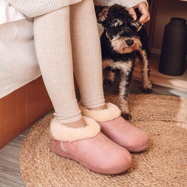 Жіночі халапи EverFoams зимові, антиковзні, теплі, з м'якого плюшу та піною з пам'яті, 38/39 EU, рожеві