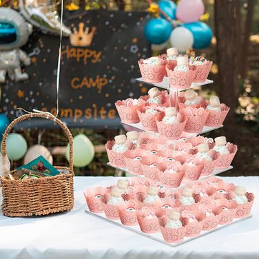 Чотирьох'ярусна підставка для тортів та випічки з акрилу, 30.5 см - для вечірок та свят