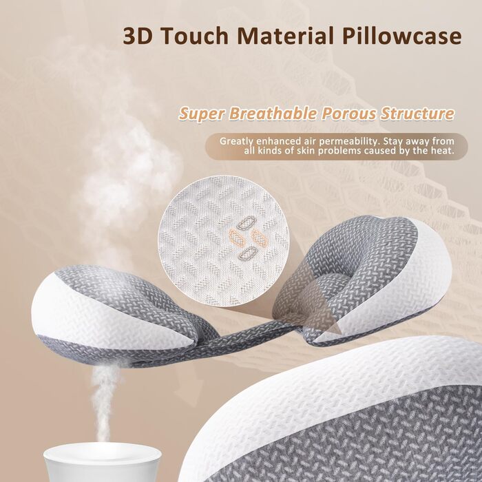 Тілопідтримуючий подушок для вагітних Chilling Home, для сну на боці та животі, регульований, з дихаючою обшивкою (сірий)