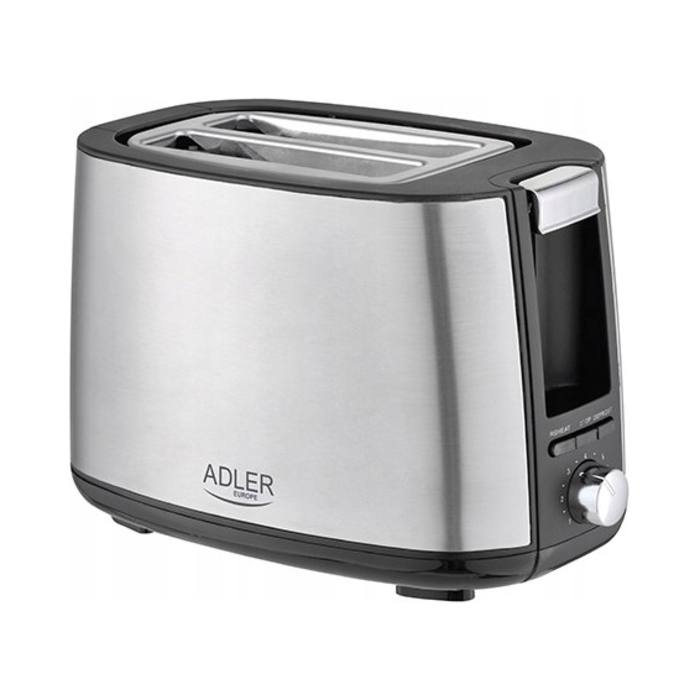 Тостер ADLER AD 3214, сріблястий/сірий, 900 Вт
