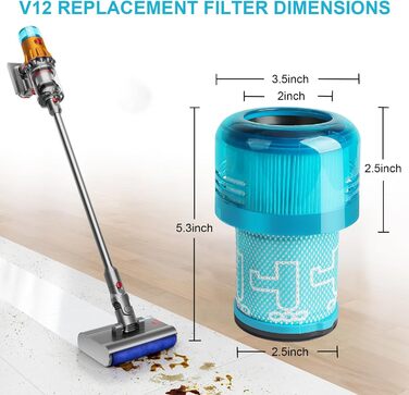 Фільтри для пилососа Dyson V11/V15 (3 шт) - Waitley, сумісні з SV14, SV17, SV22 Detect Animal, Absolute, Extra, Pro, Torque Drive (#970013-02, V12)
