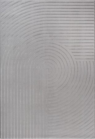 Килим Knight Luxuriöser Wohnzimmerteppich: Елегантний килим для вітальні з коротким м'яким ворсом, 3D-ефект, сірий, 80 x 150 см