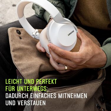 Shure Aonic 40: Бездротові навушники з активним шумозаглушенням, Bluetooth, мікрофон, 25 годин роботи, сумісні з iPhone та Android, білі