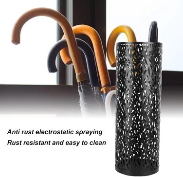 Металевий стійкий підставка для парасольки Topiky, чорна, 180x78 см