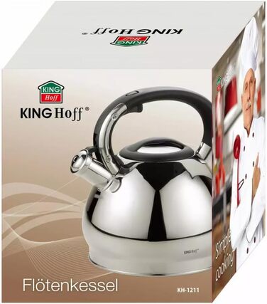 King Hoff чайник для води з нержавіючої сталі та бронзи, 3.4 л, KH-1213 (срібний)