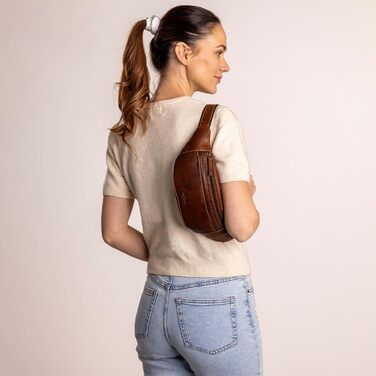 Чоловіча та жіноча поясна сумка Gusti Leather Spencer I з натуральної шкіри, регульований ремінь, темно-коричнева