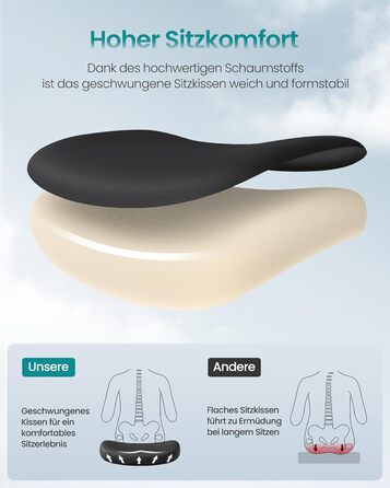 Офісний стіл SONGMICS, ергономічне крісло з регулюванням висоти та підголівником, до 150 кг, чорний OBN088B01