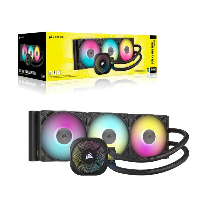 Рідинне охолодження процесора AIO Corsair iCUE LINK TITAN 360 RX RGB LGA 1700 AM5
