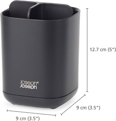 Тримач для зубних щіток Joseph Joseph Easystore, пластиковий, з неслизьким дном, сірий/білий