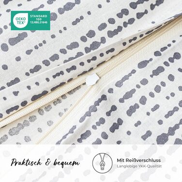 Комплект постільної білизни Premium 155x200 см, 100% бавовна Renforcé, гіпоалергенна та дихаюча, сертифікат ÖKO-TEX, з блискавкою, 2 предмети (підковдра + наволочка 80x80), Колір: Блакитний/Сірий