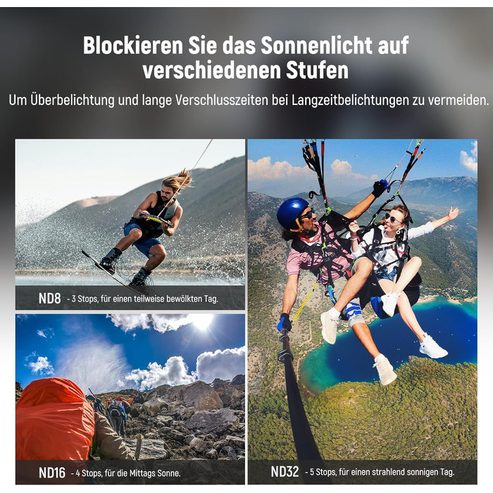 Набір фільтрів ND NEEWER з 15x лупою, 4 шт. (ND8, ND16, ND32, CPL) + макрооб'єктив для GoPro Hero 13/12/11/10/9
