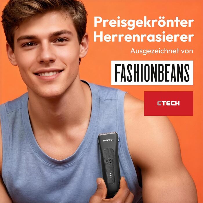 Електричний чоловічий триммер для тіла MANSPOT, водонепроникний, для інтимної зони, для ніг, грудей, чорний