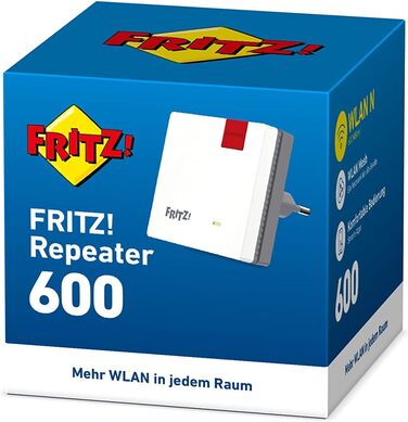 Повторювач Wi-Fi FRITZ!WLAN Mesh 600 - Mesh система, WLAN N до 600 Мбіт/с (2.4 ГГц), WPS, компактний, німецька версія