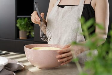 Зіліс E980239 Венчик для збивання, 26см, нержавіюча сталь/пшеничне волокно, сірий, великий, безпечний для миття в посудомийній машині, кухонний інструмент, 5 років гарантії