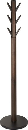 Umbra Flapper Coat Rack – Clothes Rack with 9 Foldable Hooks for Entryway and Office, Wood, White, 57.2 x 57.2 x 165.1 cm, White (Black/Walnut, Single)