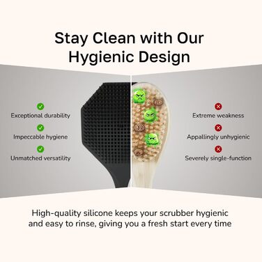 Силіконовий скребок для спини з довгою ручкою - восьмикутна щітка для тіла для душу, ванни та пілінгу. Очищення шкіри, пілінг спини та ніжний силіконовий губка. Легке миття тіла.